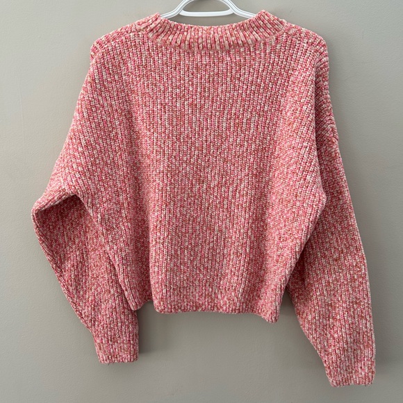 H&M Chenille Soft Oversized fit Dolman Sleeve Casual 💕Pink Knit Sweater - Picture 3 of 5